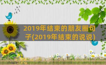 2019年结束的朋友圈句子(2019年结束的说说)