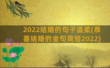 2022结婚的句子温柔(恭喜结婚的金句简短2022)