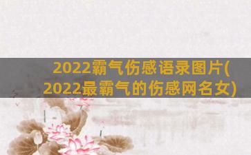 2022霸气伤感语录图片(2022最霸气的伤感网名女)