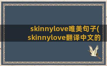 skinnylove唯美句子(skinnylove翻译中文的意思)