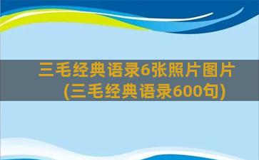 三毛经典语录6张照片图片(三毛经典语录600句)