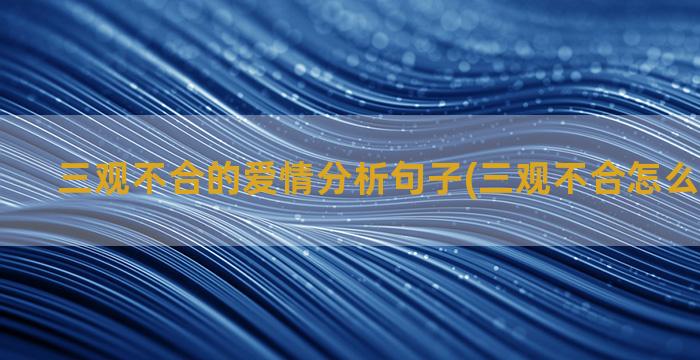 三观不合的爱情分析句子(三观不合怎么挽回爱情)