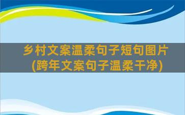 乡村文案温柔句子短句图片(跨年文案句子温柔干净)