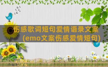 伤感歌词短句爱情语录文案(emo文案伤感爱情短句)