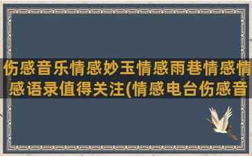 伤感音乐情感妙玉情感雨巷情感情感语录值得关注(情感电台伤感音乐)