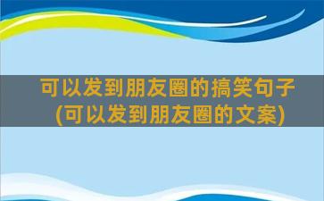 可以发到朋友圈的搞笑句子(可以发到朋友圈的文案)