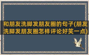 和朋友洗脚发朋友圈的句子(朋友洗脚发朋友圈怎样评论好笑一点)