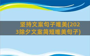 坚持文案句子唯美(2023除夕文案简短唯美句子)