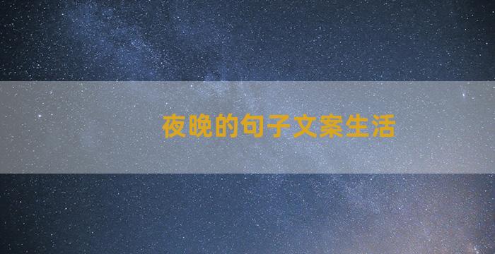 夜晚的句子文案生活