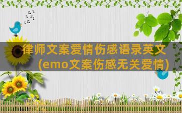 律师文案爱情伤感语录英文(emo文案伤感无关爱情)