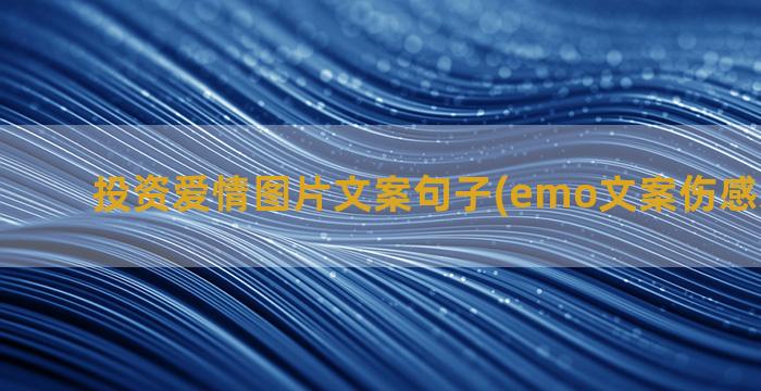 投资爱情图片文案句子(emo文案伤感爱情图片)