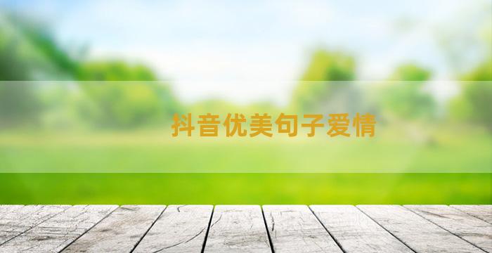 抖音优美句子爱情