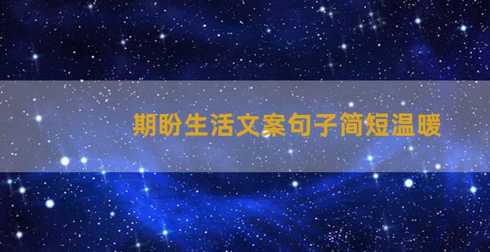 期盼生活文案句子简短温暖