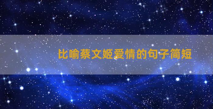 比喻蔡文姬爱情的句子简短