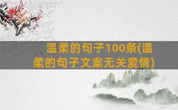 温柔的句子100条(温柔的句子文案无关爱情)