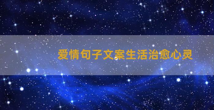 爱情句子文案生活治愈心灵