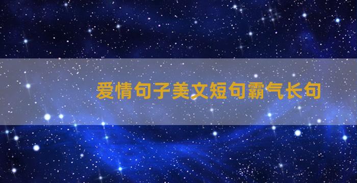 爱情句子美文短句霸气长句