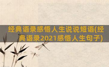 经典语录感悟人生说说短语(经典语录2021感悟人生句子)