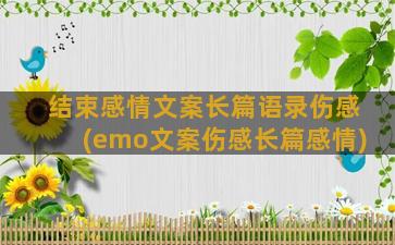 结束感情文案长篇语录伤感(emo文案伤感长篇感情)