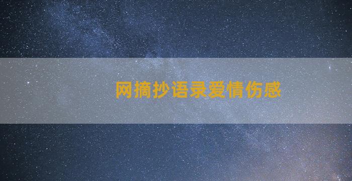 网摘抄语录爱情伤感