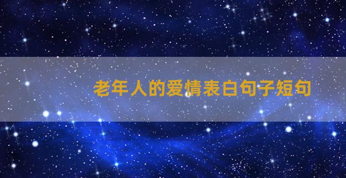 老年人的爱情表白句子短句