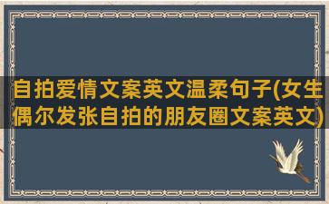 自拍爱情文案英文温柔句子(女生偶尔发张自拍的朋友圈文案英文)