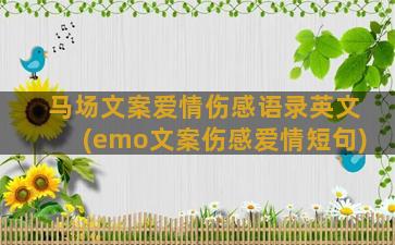 马场文案爱情伤感语录英文(emo文案伤感爱情短句)